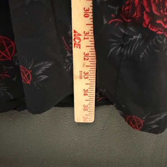 Killstar Gothic Rose Ruffle Mini Dress Velvet Peter Pan Collar Black Red - Picture 3 of 10